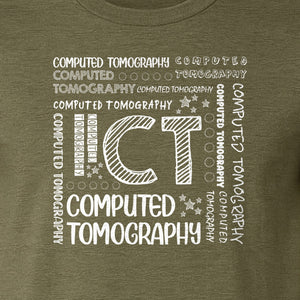 CT Tech T-Shirt, Computed Tomography Typography Design for Radiology Department Staff