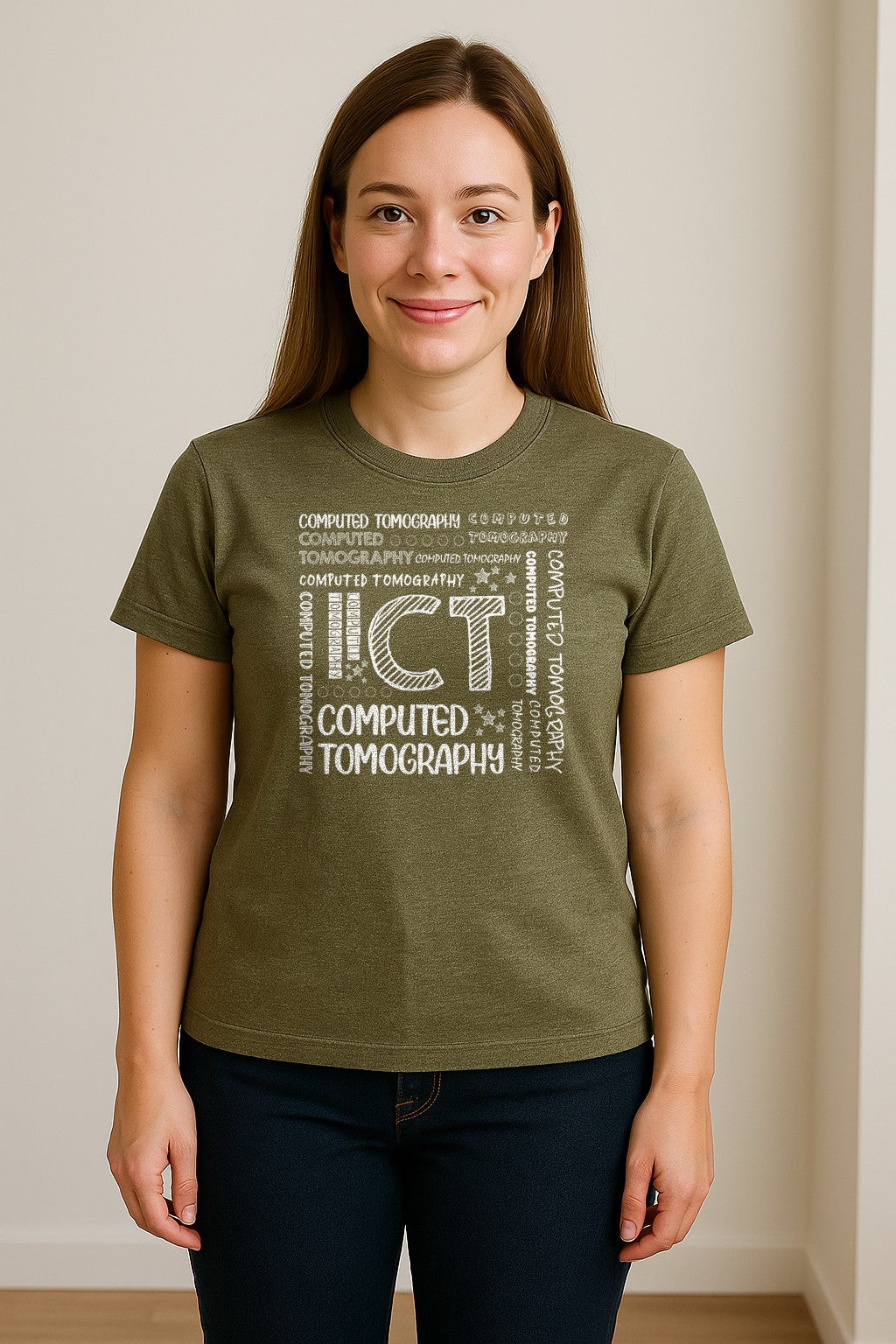 CT Tech T-Shirt, Computed Tomography Typography Design for Radiology Department Staff