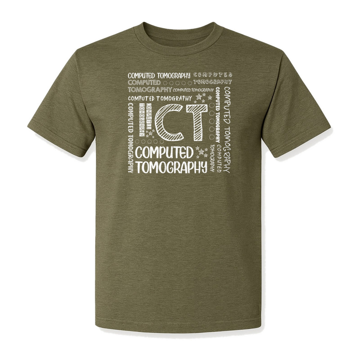 CT Tech T-Shirt, Computed Tomography Typography Design for Radiology Department Staff