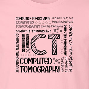 CT Tech T-Shirt, Computed Tomography Typography Design for Radiology Department Staff