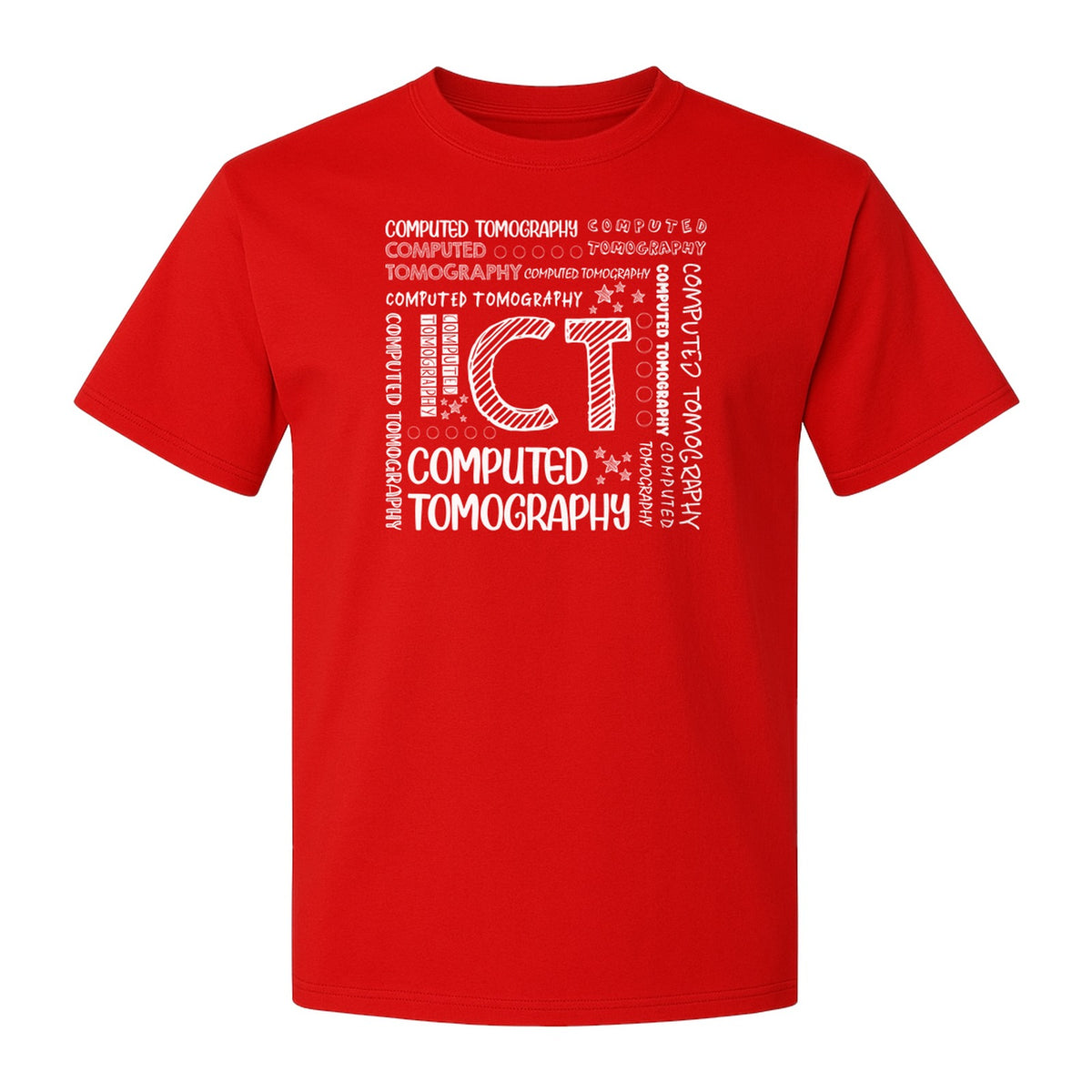 CT Tech T-Shirt, Computed Tomography Typography Design for Radiology Department Staff
