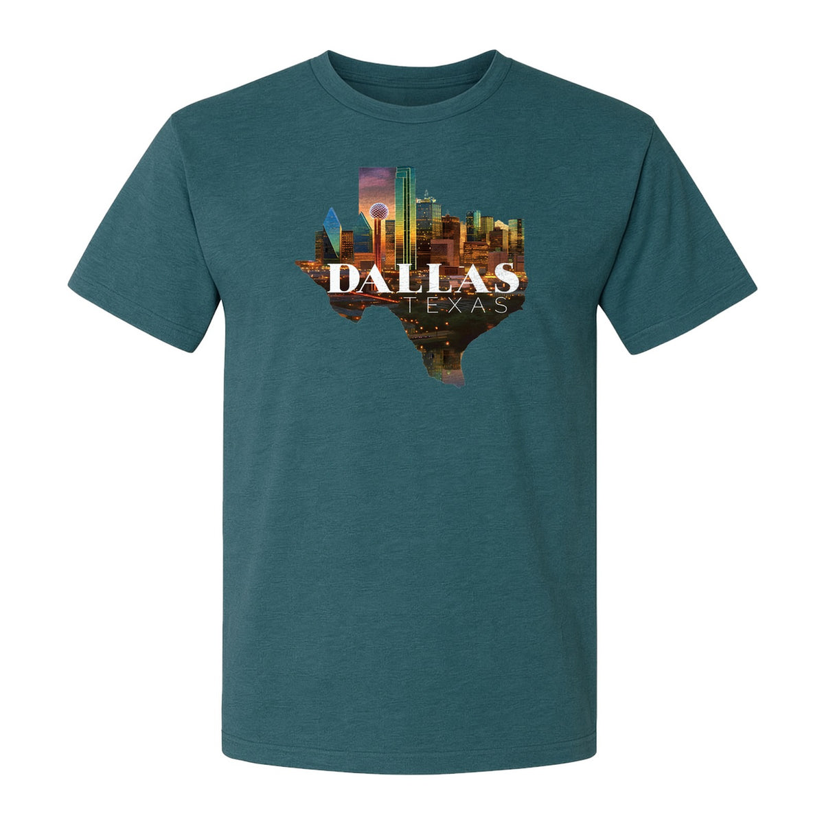 Dallas Texas T-Shirt, City Skyline State Map Graphic for Residents and Travelers
