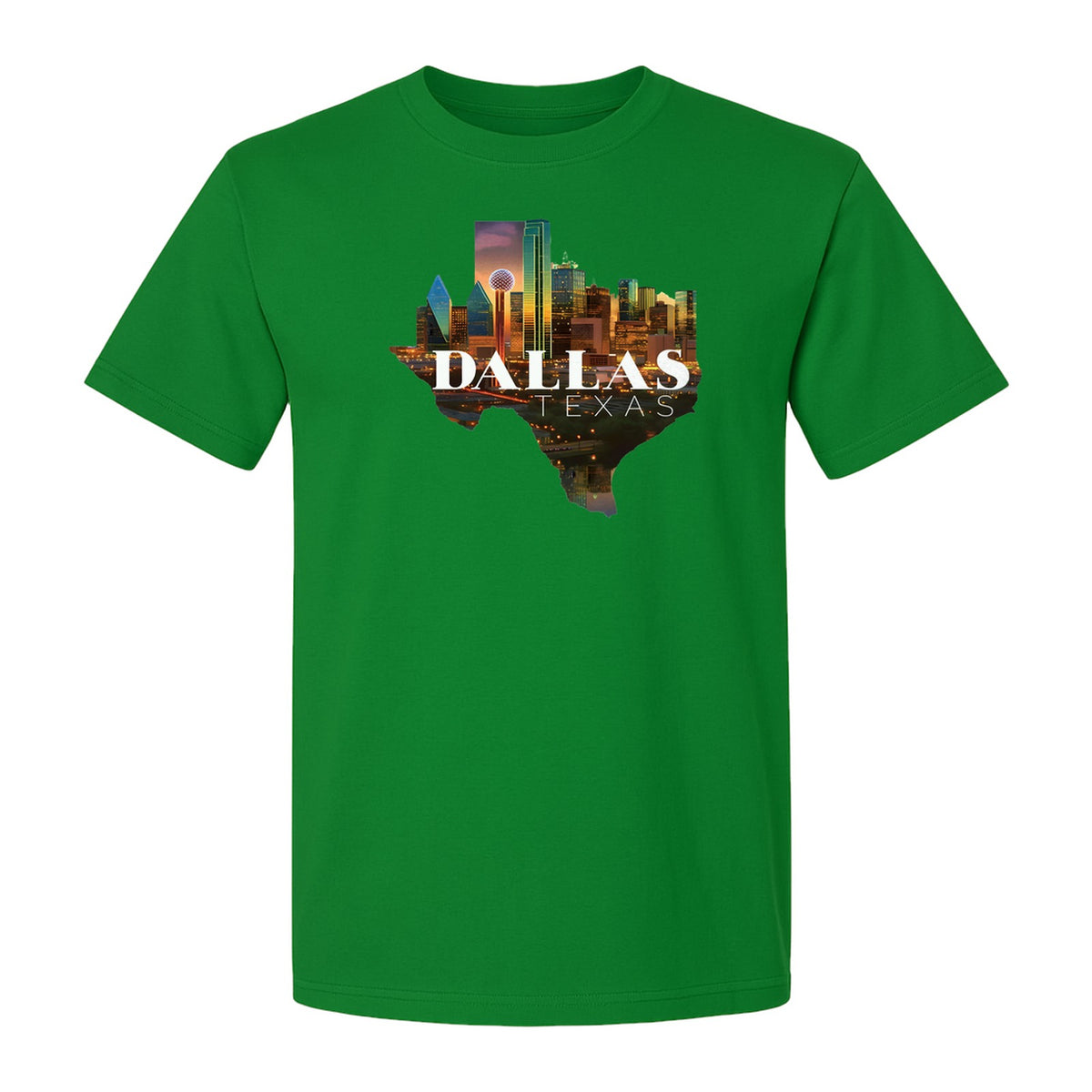 Dallas Texas T-Shirt, City Skyline State Map Graphic for Residents and Travelers