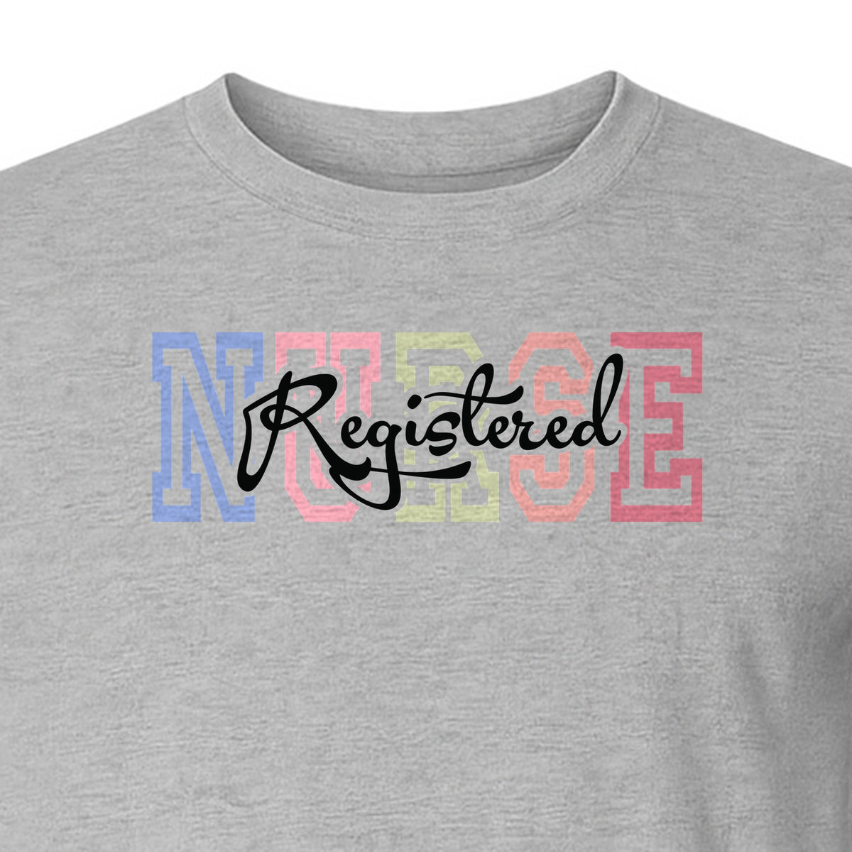 Registered Nurse T-Shirt, RN Collegiate Letter Design for Nursing School Graduation