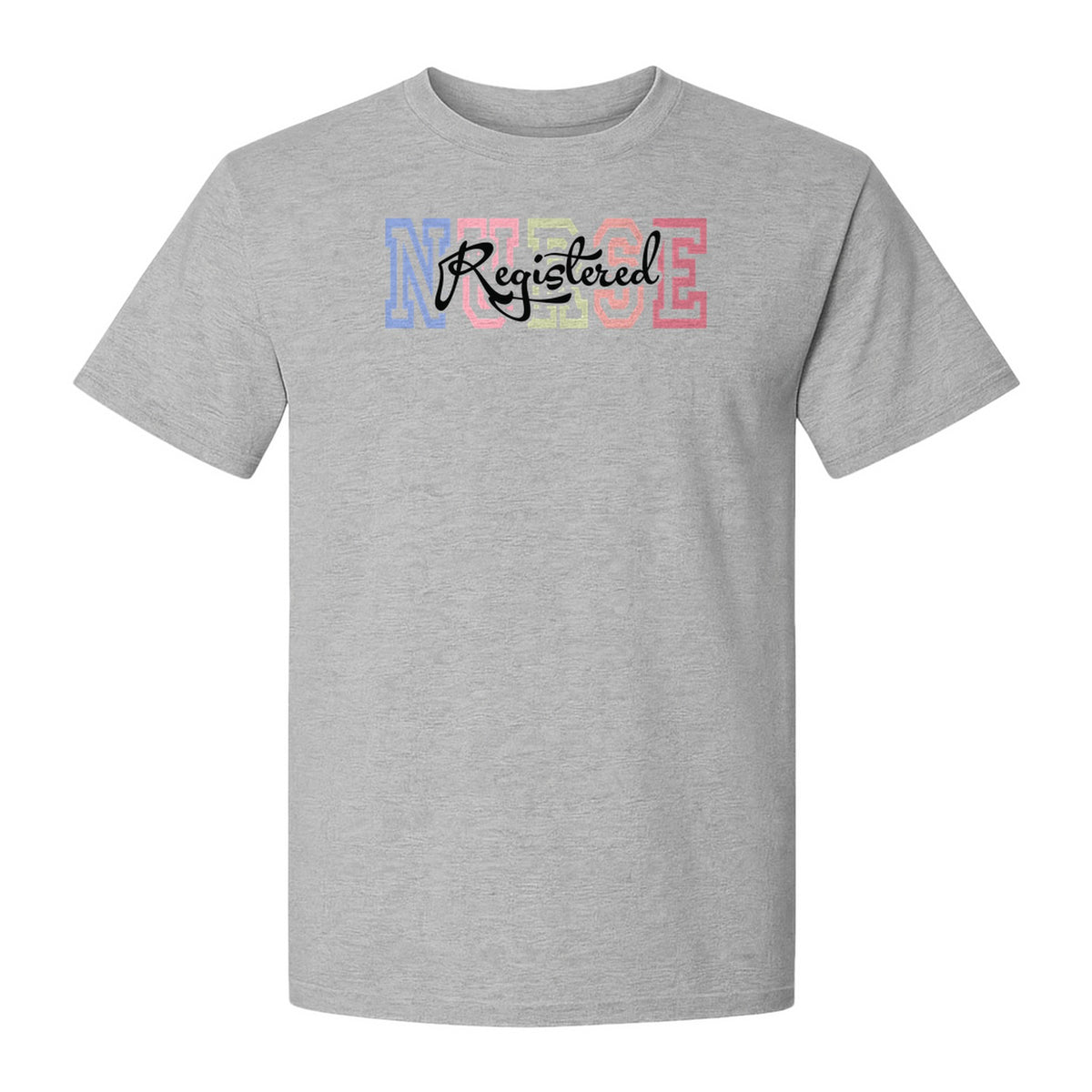Registered Nurse T-Shirt, RN Collegiate Letter Design for Nursing School Graduation
