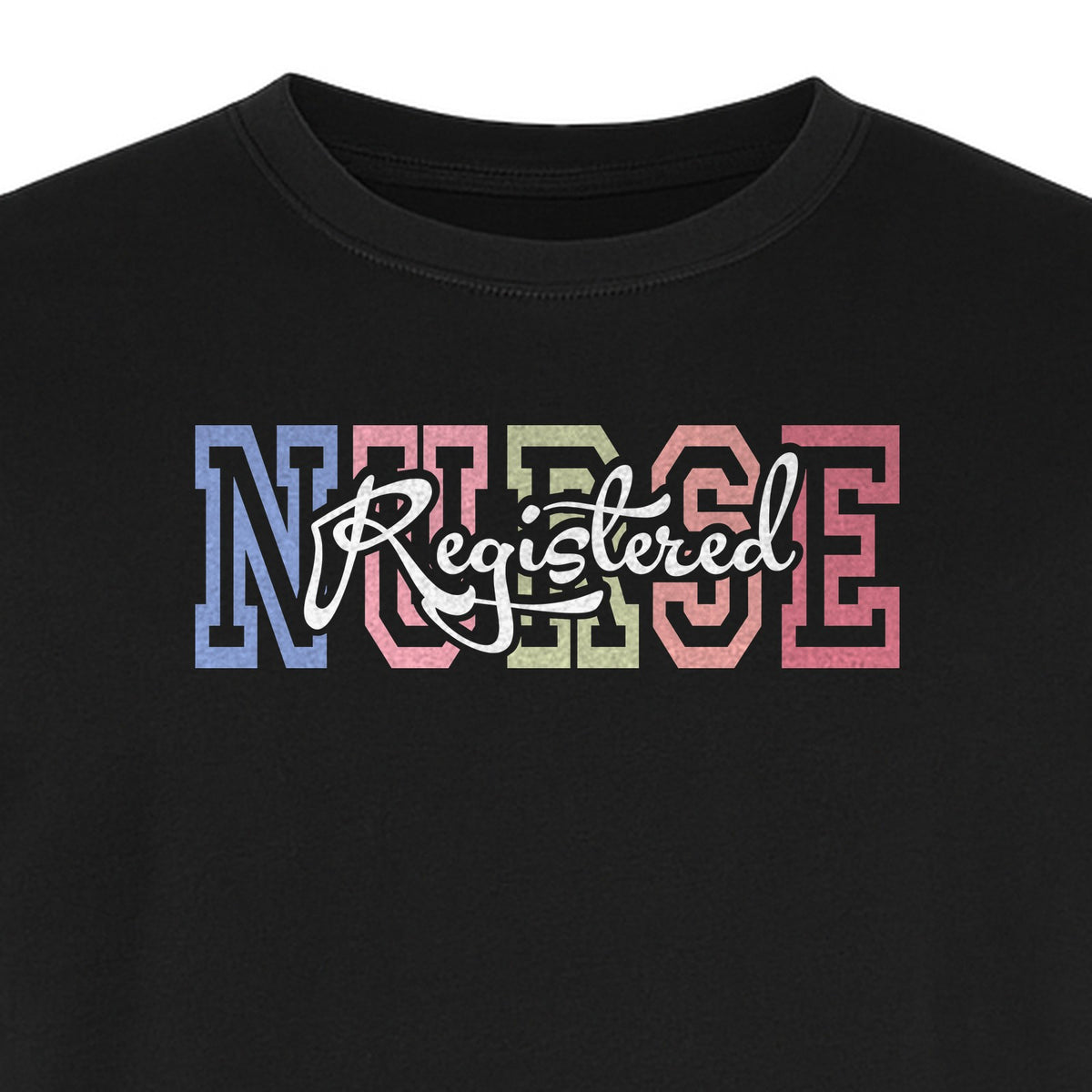 Registered Nurse T-Shirt, RN Collegiate Letter Design for Nursing School Graduation