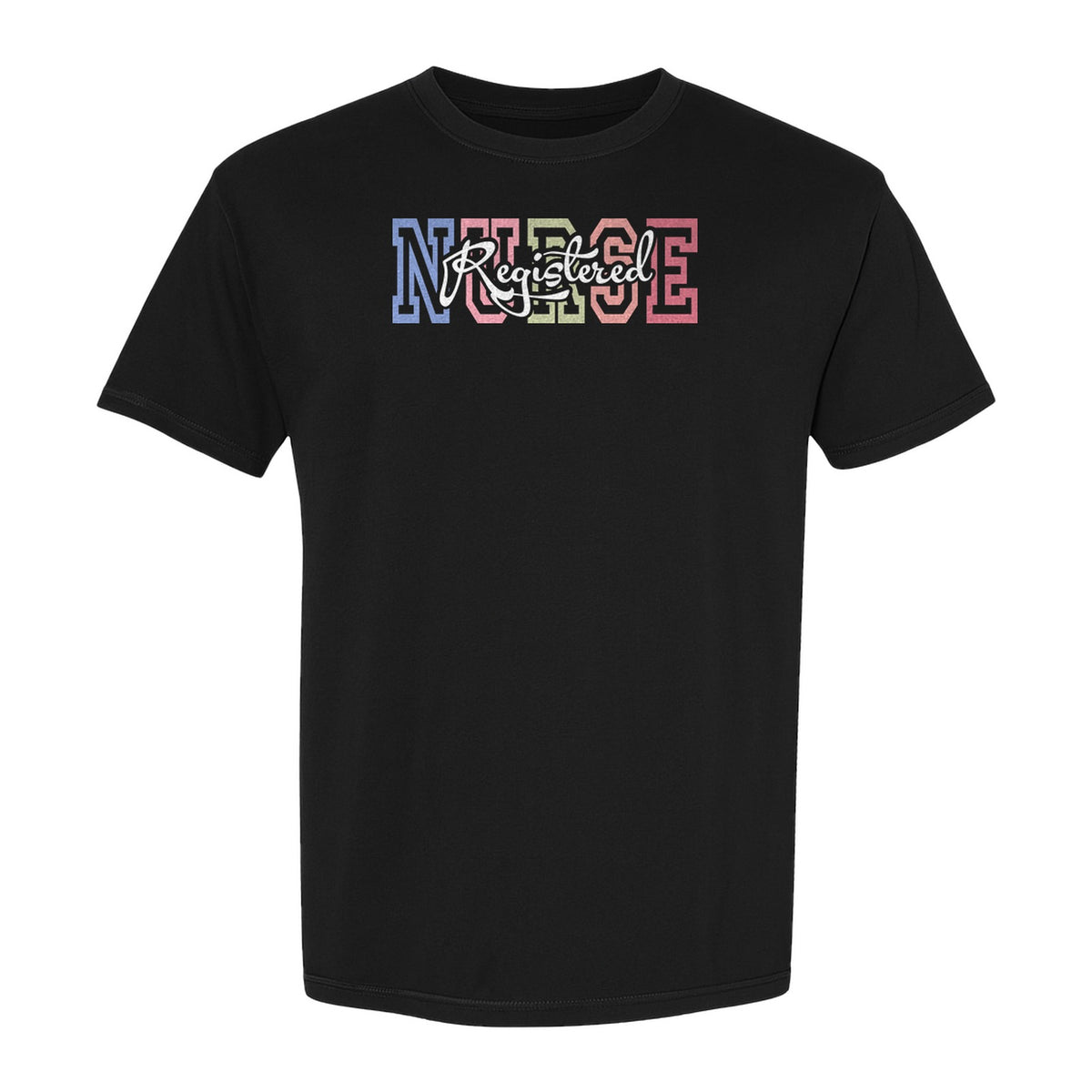 Registered Nurse T-Shirt, RN Collegiate Letter Design for Nursing School Graduation