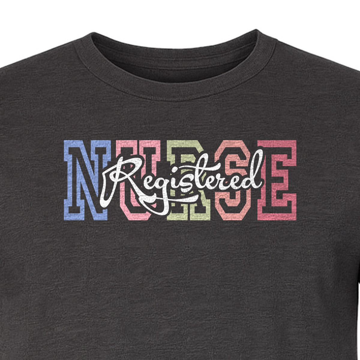 Registered Nurse T-Shirt, RN Collegiate Letter Design for Nursing School Graduation