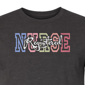 Registered Nurse T-Shirt, RN Collegiate Letter Design for Nursing School Graduation