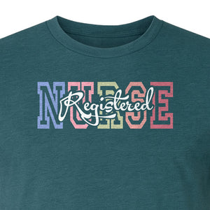 Registered Nurse T-Shirt, RN Collegiate Letter Design for Nursing School Graduation