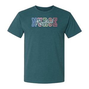 Registered Nurse T-Shirt, RN Collegiate Letter Design for Nursing School Graduation