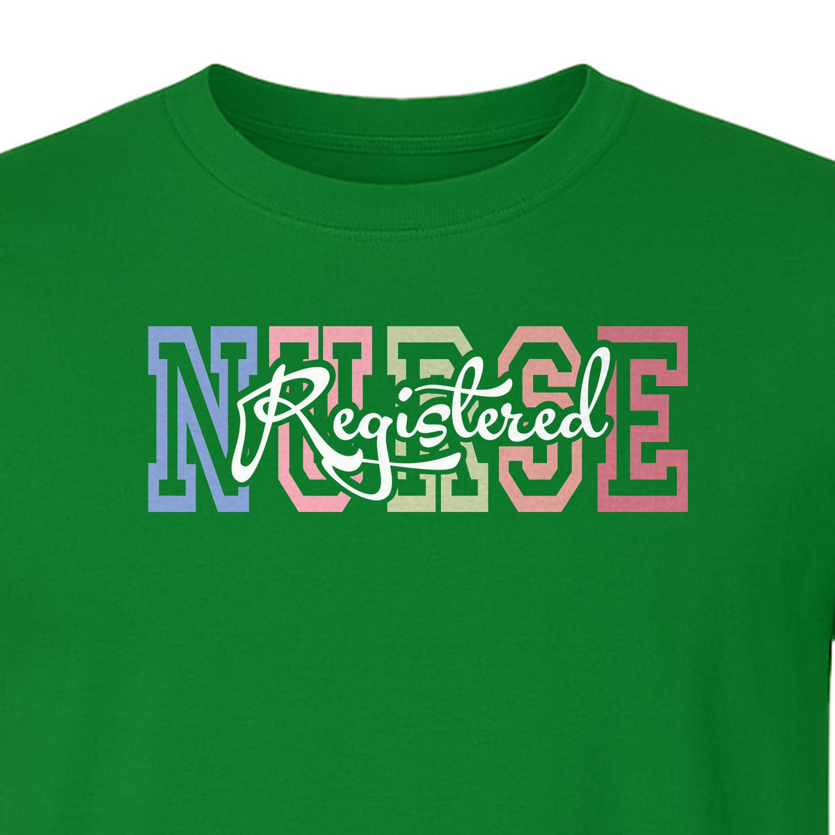 Registered Nurse T-Shirt, RN Collegiate Letter Design for Nursing School Graduation