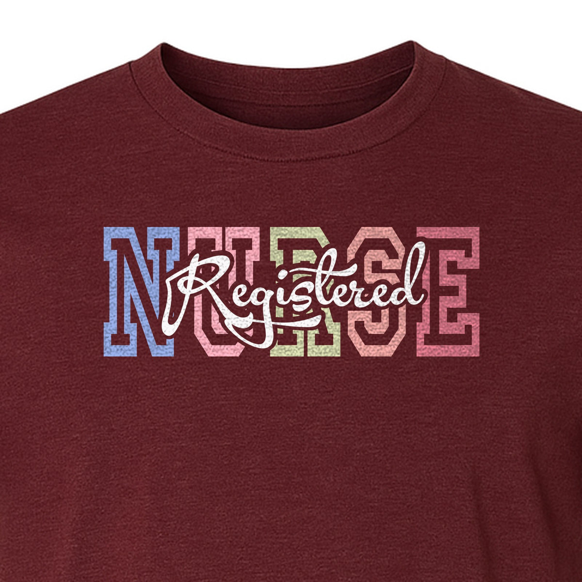 Registered Nurse T-Shirt, RN Collegiate Letter Design for Nursing School Graduation