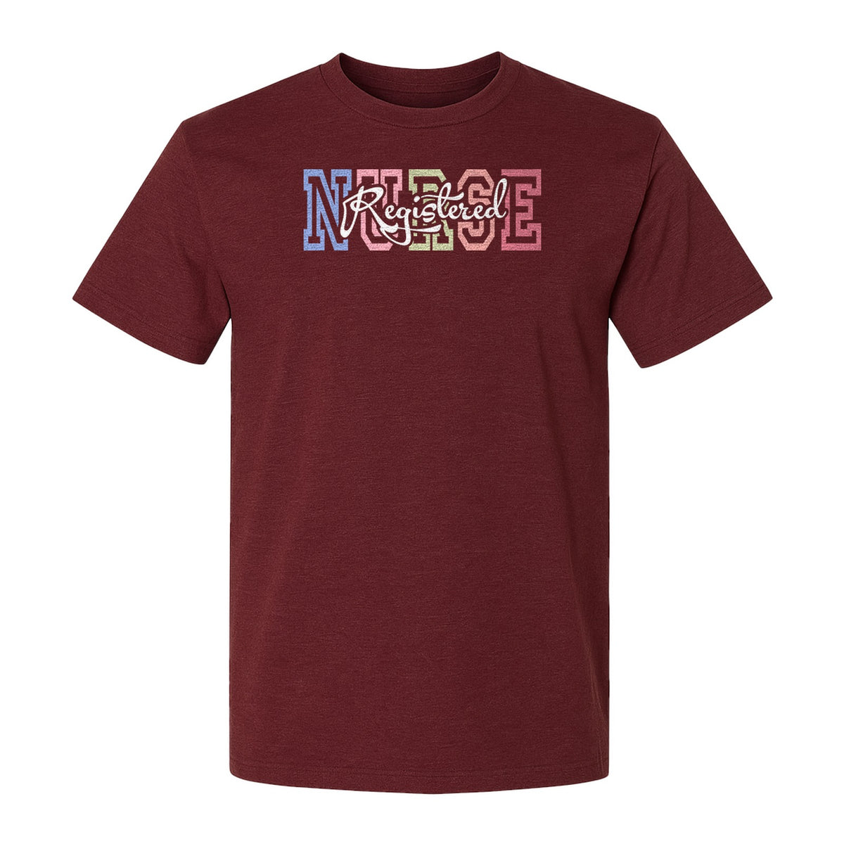 Registered Nurse T-Shirt, RN Collegiate Letter Design for Nursing School Graduation
