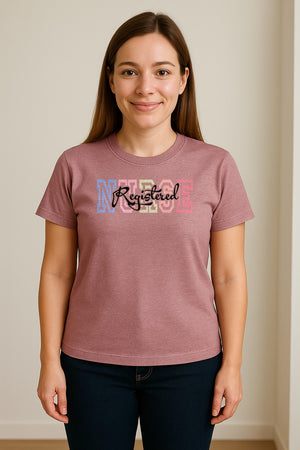 Registered Nurse T-Shirt, RN Collegiate Letter Design for Nursing School Graduation