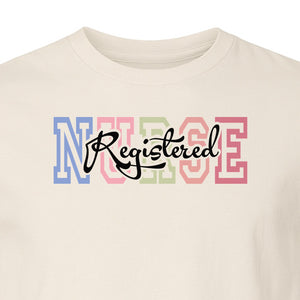 Registered Nurse T-Shirt, RN Collegiate Letter Design for Nursing School Graduation