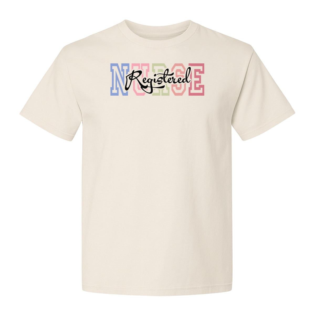 Registered Nurse T-Shirt, RN Collegiate Letter Design for Nursing School Graduation