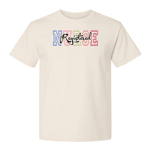 Registered Nurse T-Shirt, RN Collegiate Letter Design for Nursing School Graduation