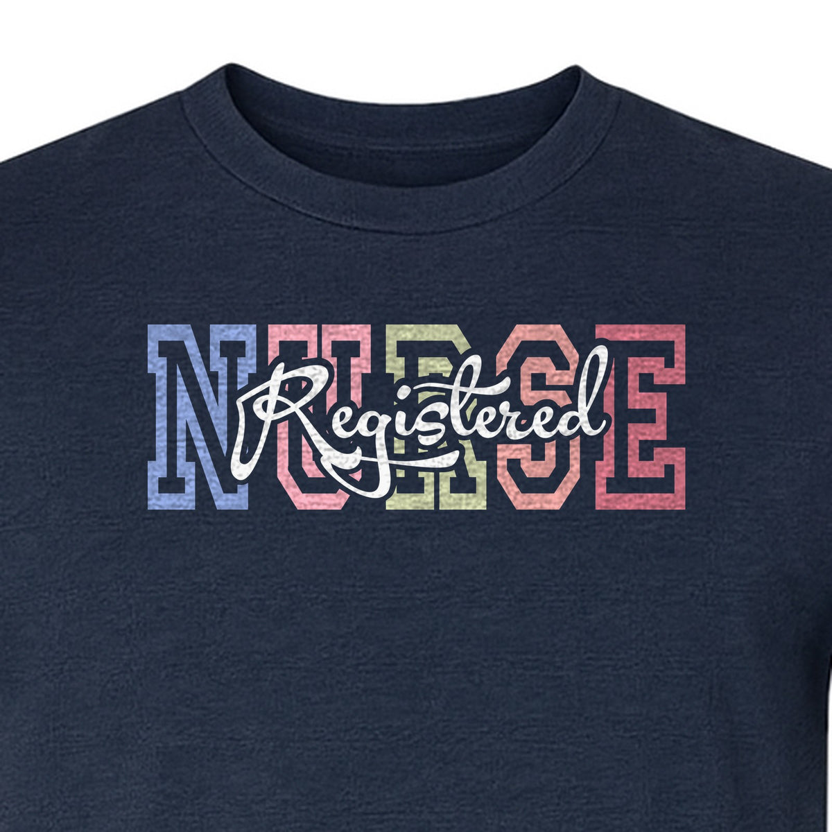 Registered Nurse T-Shirt, RN Collegiate Letter Design for Nursing School Graduation