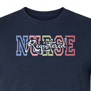 Registered Nurse T-Shirt, RN Collegiate Letter Design for Nursing School Graduation