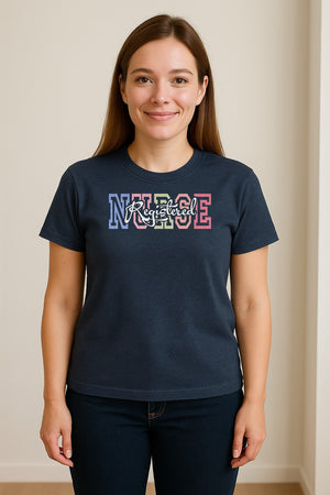 Registered Nurse T-Shirt, RN Collegiate Letter Design for Nursing School Graduation