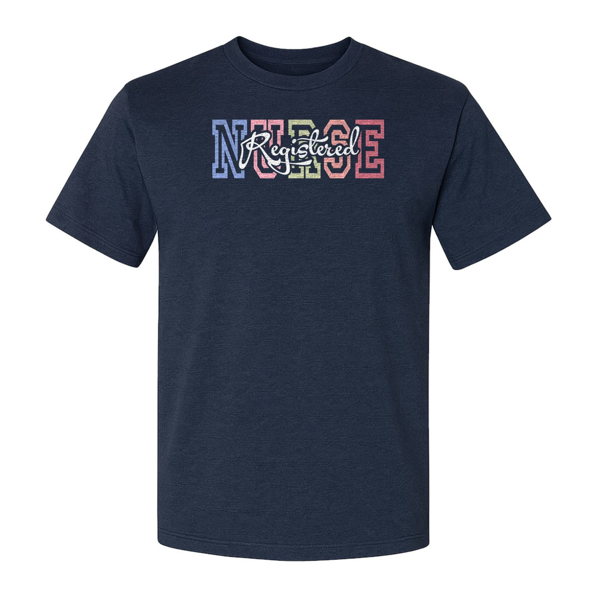 Registered Nurse T-Shirt, RN Collegiate Letter Design for Nursing School Graduation
