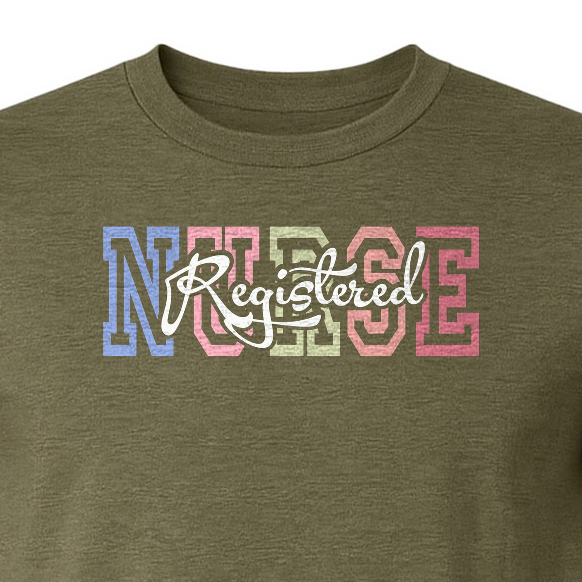 Registered Nurse T-Shirt, RN Collegiate Letter Design for Nursing School Graduation