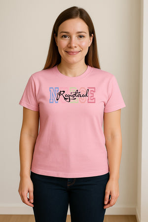 Registered Nurse T-Shirt, RN Collegiate Letter Design for Nursing School Graduation