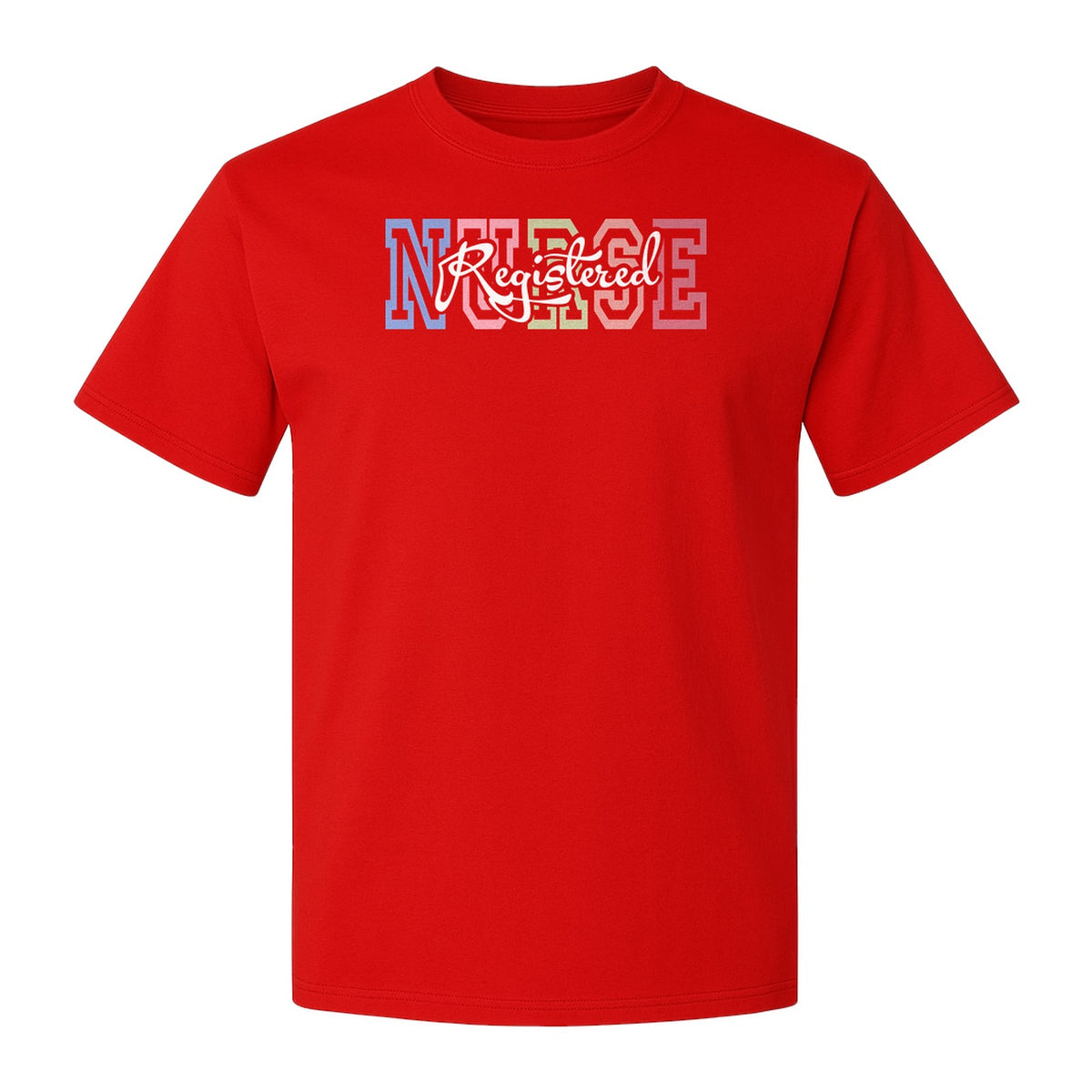 Registered Nurse T-Shirt, RN Collegiate Letter Design for Nursing School Graduation
