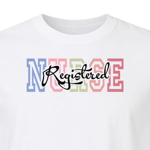 Registered Nurse T-Shirt, RN Collegiate Letter Design for Nursing School Graduation