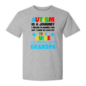 Autism Grandpa T-Shirt, Tour Guide Neurodiversity Awareness Design for Grandfathers