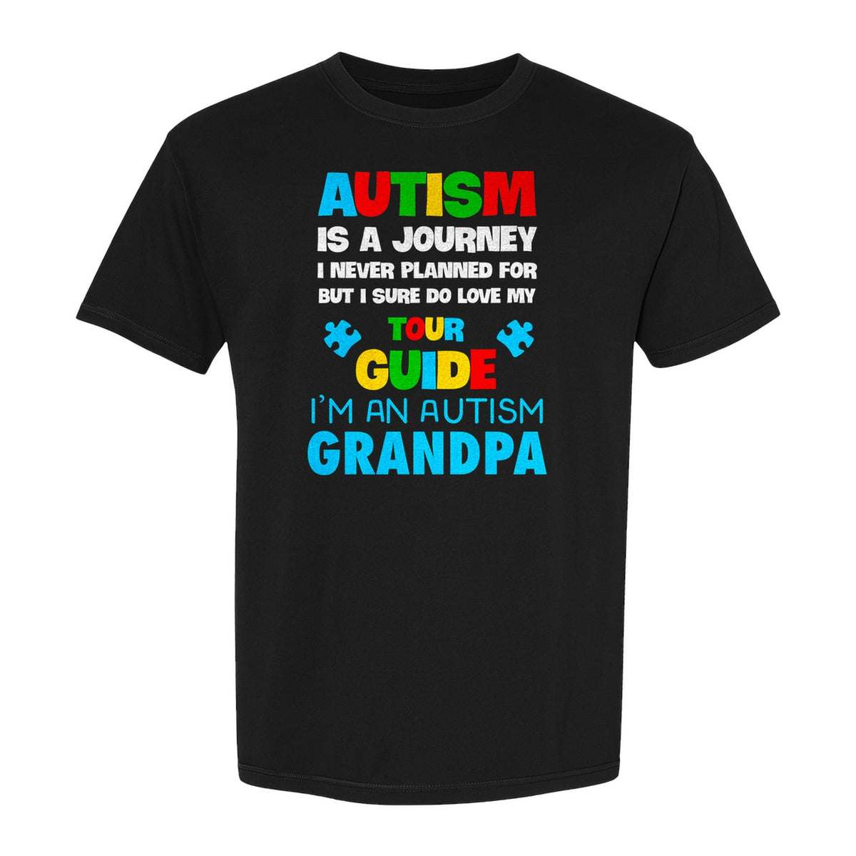 Autism Grandpa T-Shirt, Tour Guide Neurodiversity Awareness Design for Grandfathers