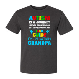 Autism Grandpa T-Shirt, Tour Guide Neurodiversity Awareness Design for Grandfathers