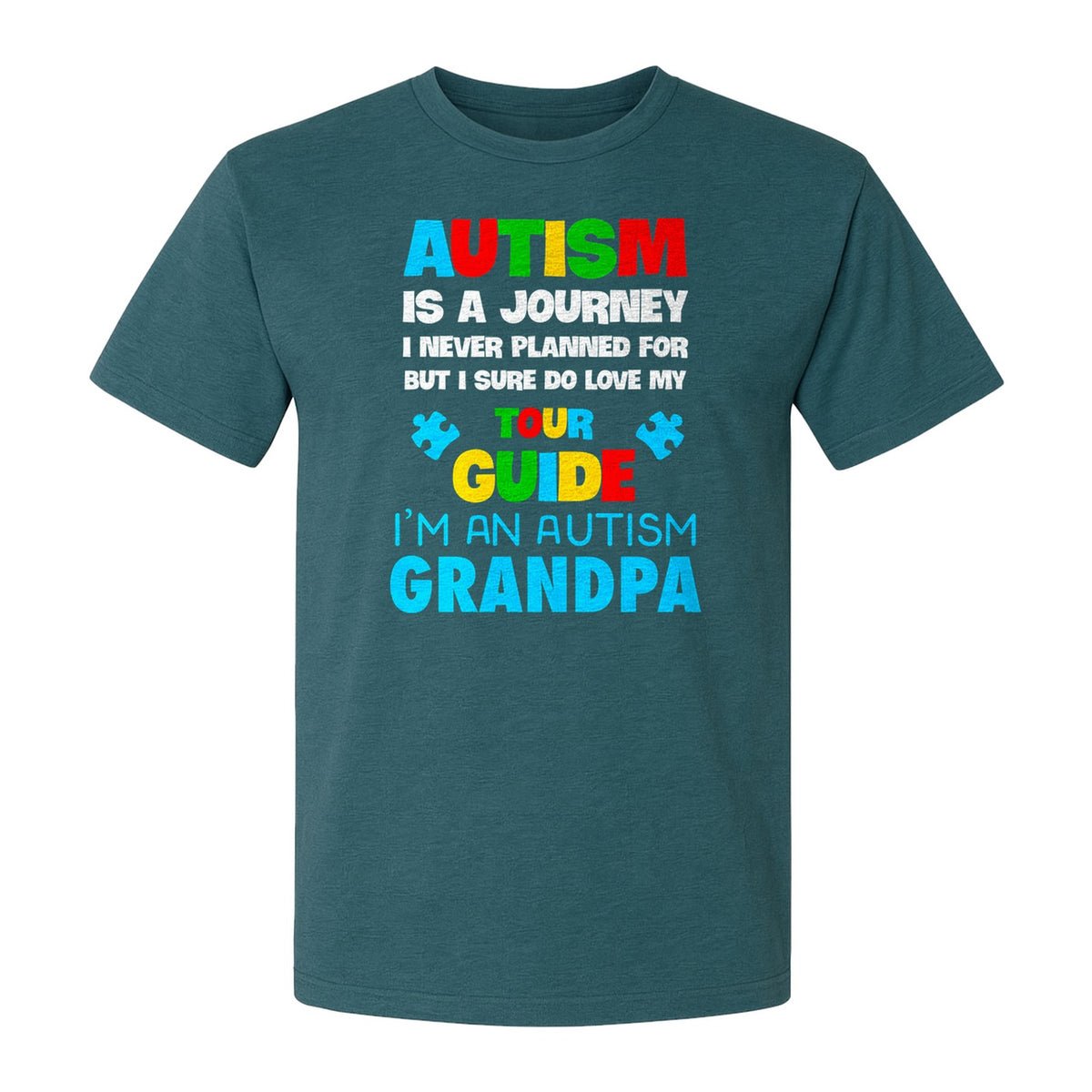 Autism Grandpa T-Shirt, Tour Guide Neurodiversity Awareness Design for Grandfathers