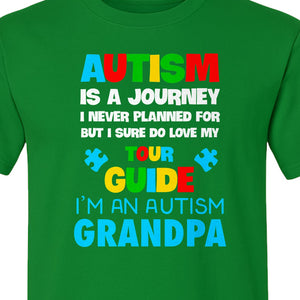 Autism Grandpa T-Shirt, Tour Guide Neurodiversity Awareness Design for Grandfathers