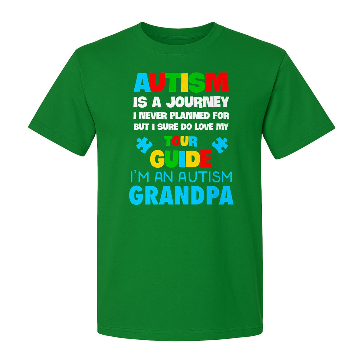 Autism Grandpa T-Shirt, Tour Guide Neurodiversity Awareness Design for Grandfathers