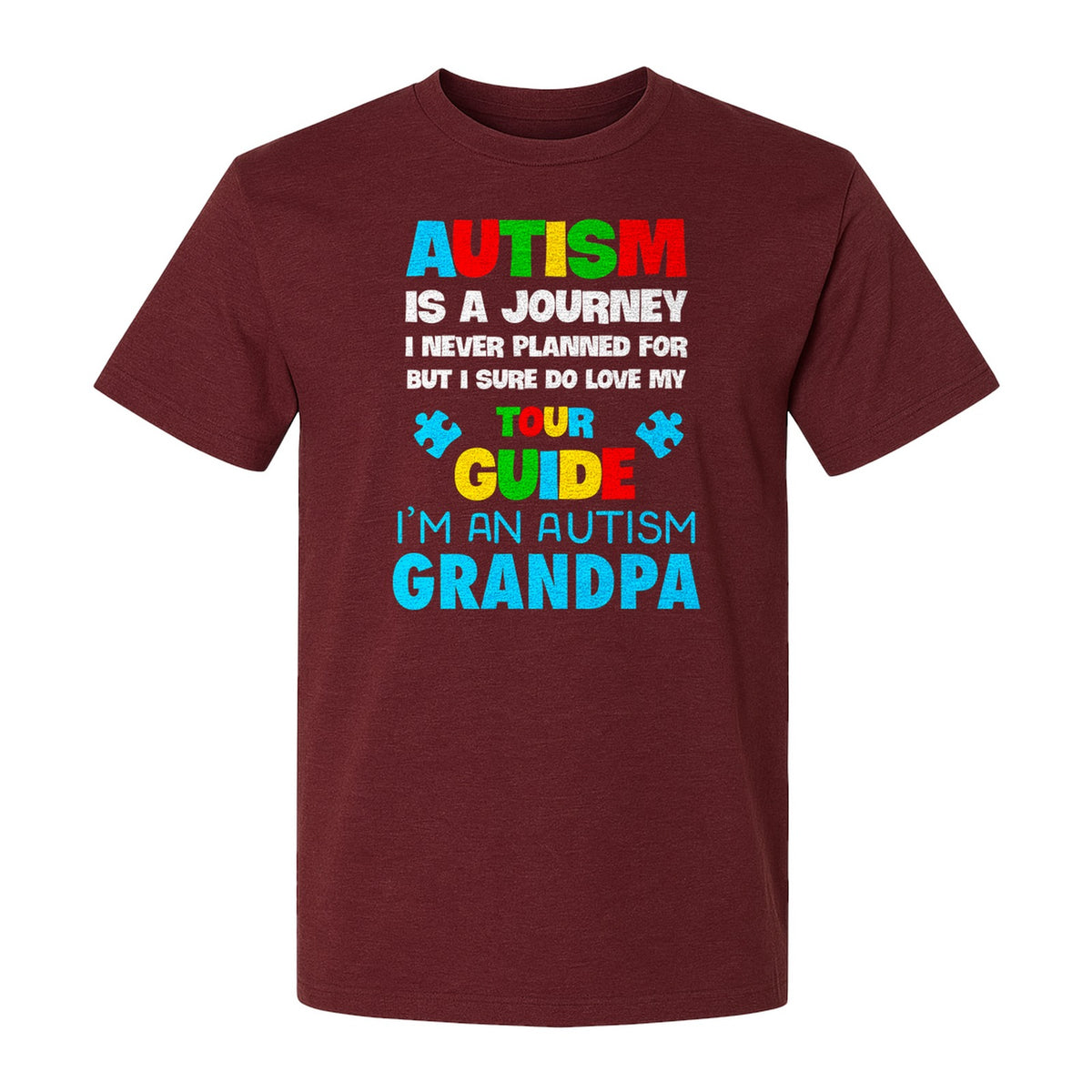 Autism Grandpa T-Shirt, Tour Guide Neurodiversity Awareness Design for Grandfathers
