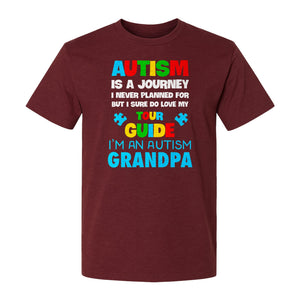 Autism Grandpa T-Shirt, Tour Guide Neurodiversity Awareness Design for Grandfathers