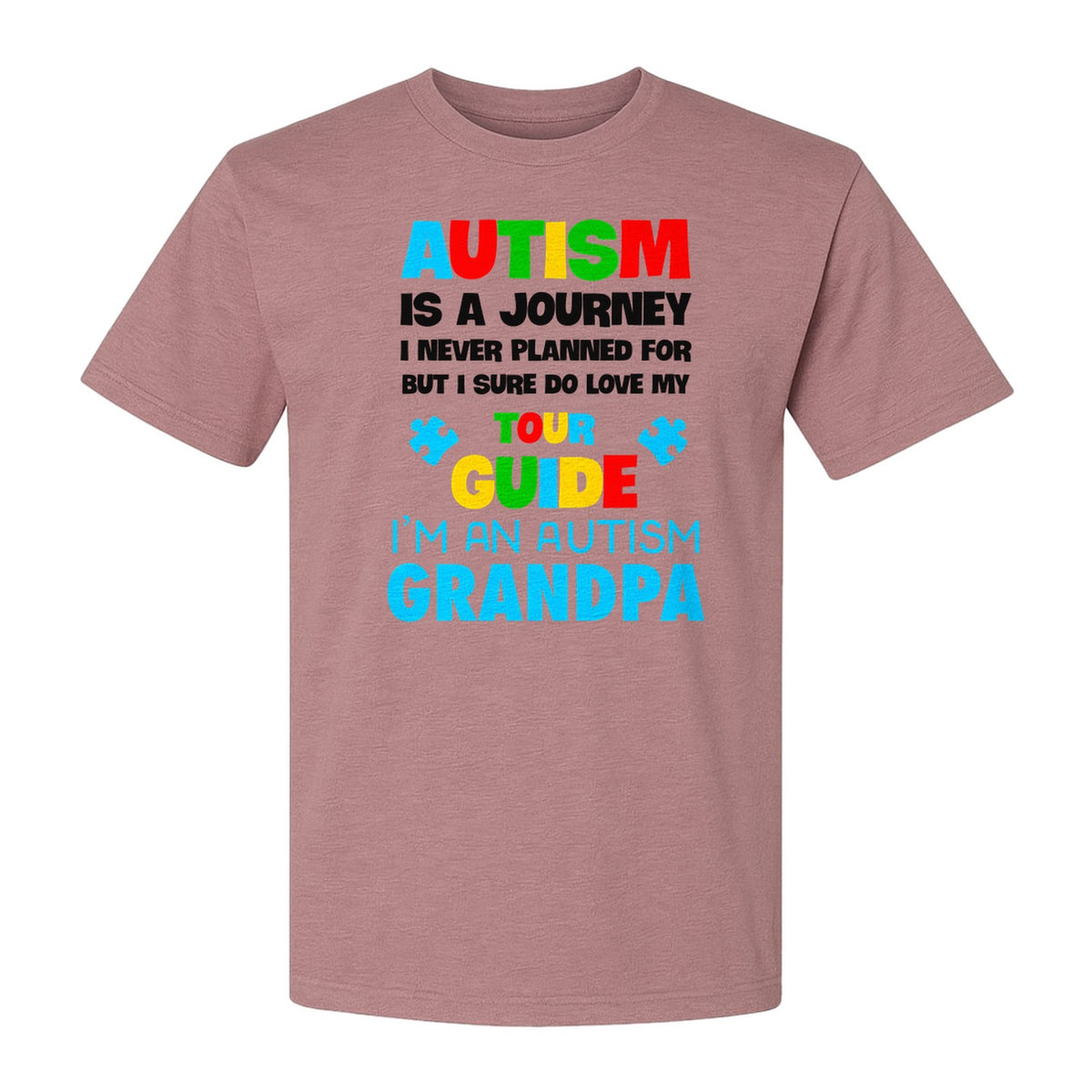 Autism Grandpa T-Shirt, Tour Guide Neurodiversity Awareness Design for Grandfathers