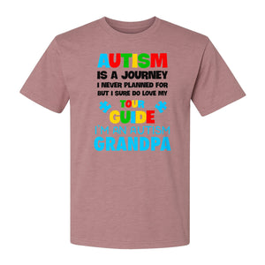 Autism Grandpa T-Shirt, Tour Guide Neurodiversity Awareness Design for Grandfathers