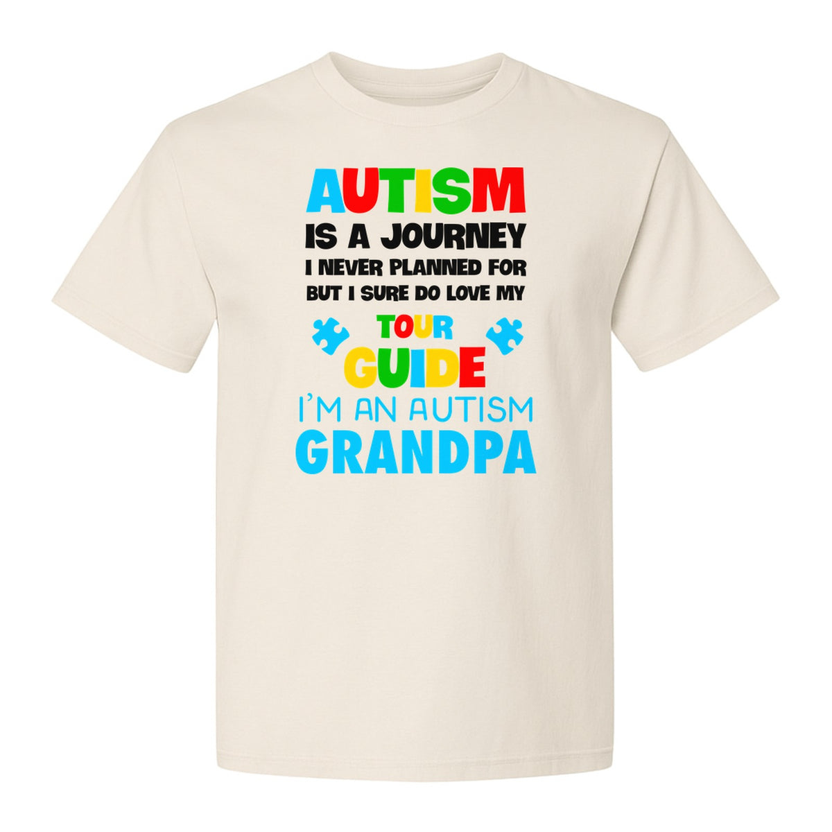 Autism Grandpa T-Shirt, Tour Guide Neurodiversity Awareness Design for Grandfathers