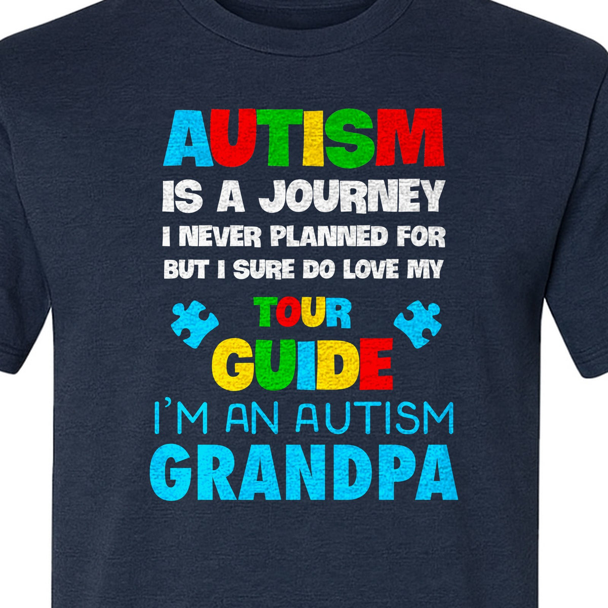 Autism Grandpa T-Shirt, Tour Guide Neurodiversity Awareness Design for Grandfathers