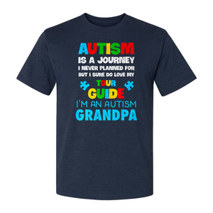 Autism Grandpa T-Shirt, Tour Guide Neurodiversity Awareness Design for Grandfathers