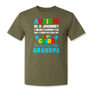 Autism Grandpa T-Shirt, Tour Guide Neurodiversity Awareness Design for Grandfathers