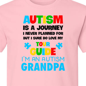 Autism Grandpa T-Shirt, Tour Guide Neurodiversity Awareness Design for Grandfathers