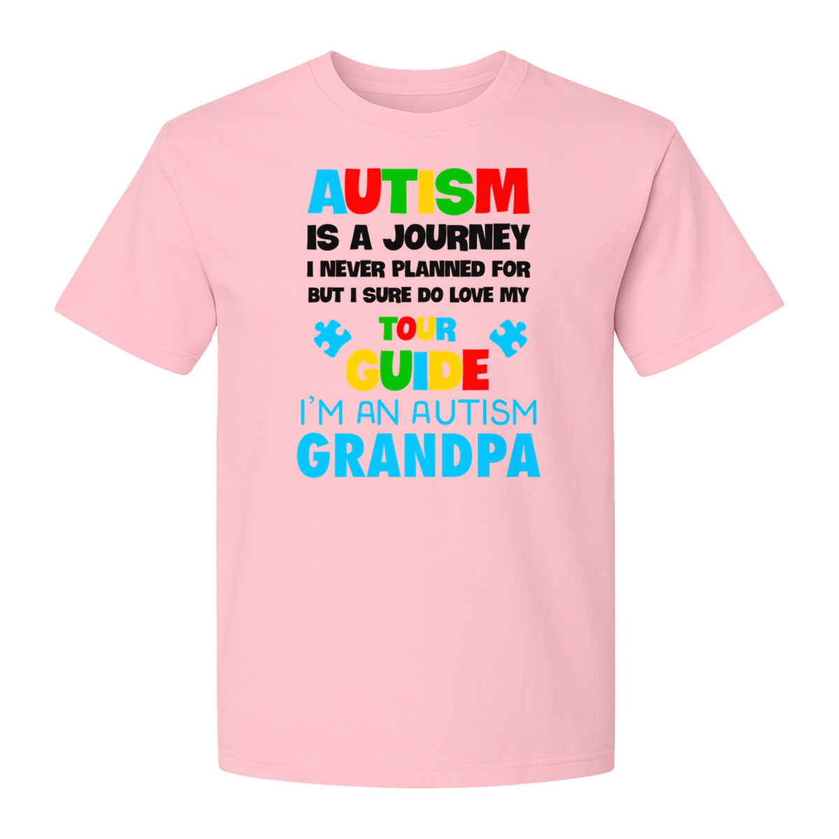 Autism Grandpa T-Shirt, Tour Guide Neurodiversity Awareness Design for Grandfathers