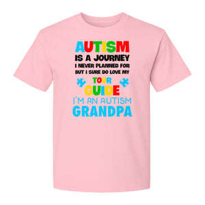 Autism Grandpa T-Shirt, Tour Guide Neurodiversity Awareness Design for Grandfathers