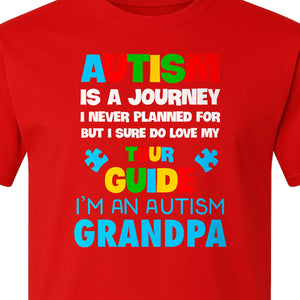 Autism Grandpa T-Shirt, Tour Guide Neurodiversity Awareness Design for Grandfathers
