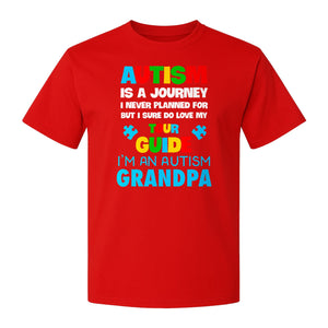 Autism Grandpa T-Shirt, Tour Guide Neurodiversity Awareness Design for Grandfathers