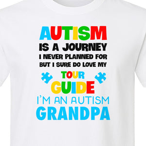 Autism Grandpa T-Shirt, Tour Guide Neurodiversity Awareness Design for Grandfathers